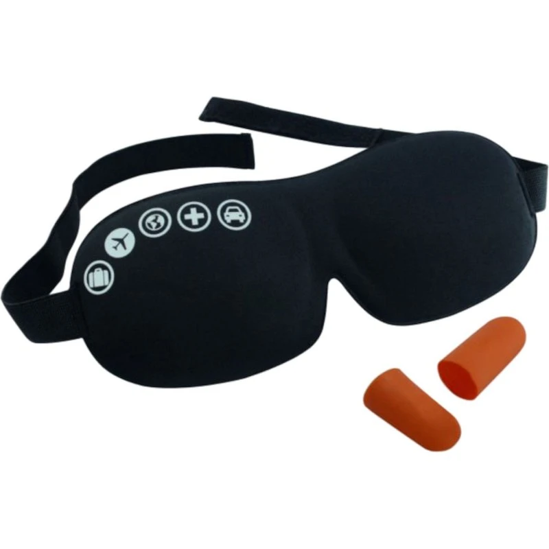 TravelSafe Sovemaske med Earplugs, præformet, sort