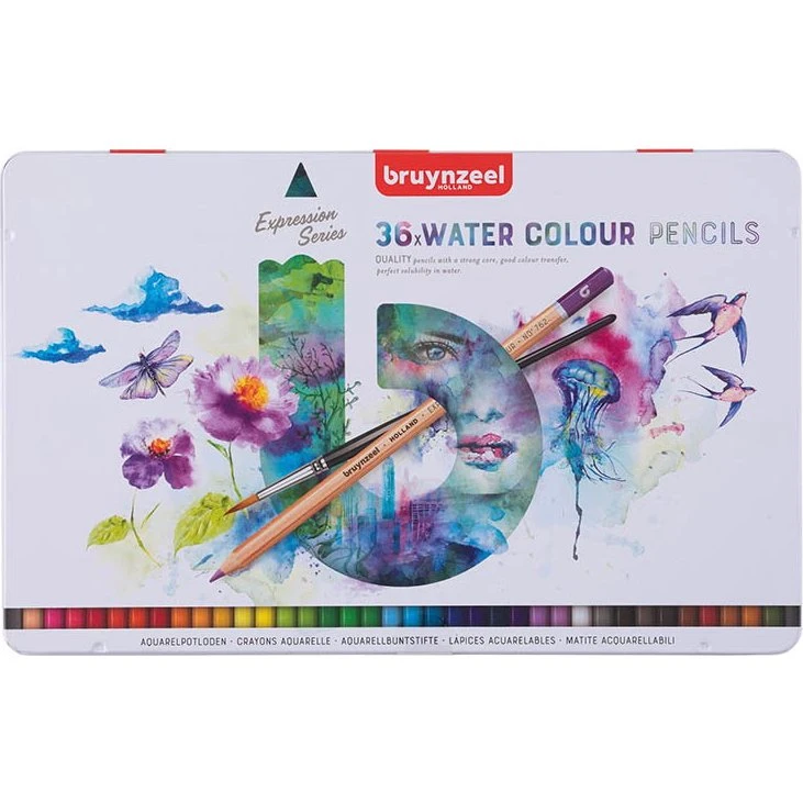 Bruynzeel Expression Watercolour - Sæt med 36 vandfarveblyanter