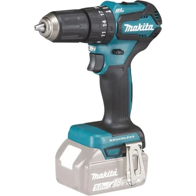 Makita DHP483Z 18V børsteløs skruemaskine med slag, sort/blå