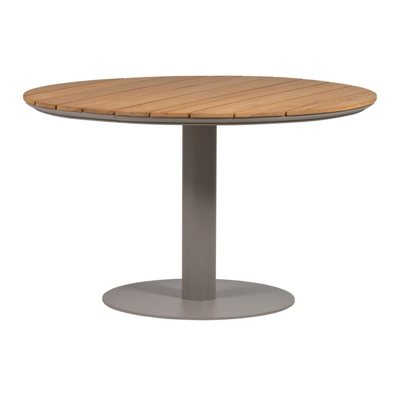 WOOOD Vela Havebord Ø122 cm - Beige FSC-træ & Aluminium