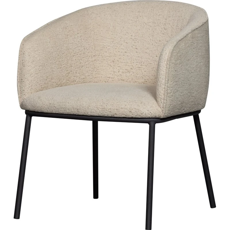 WOOOD Leon Spisebordsstol - Beige Bouclé & Metal