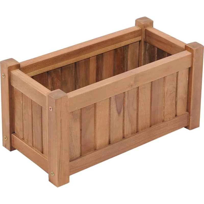vidaXL Hævet plantekasse i massivt teaktræ, 50x25x25 cm