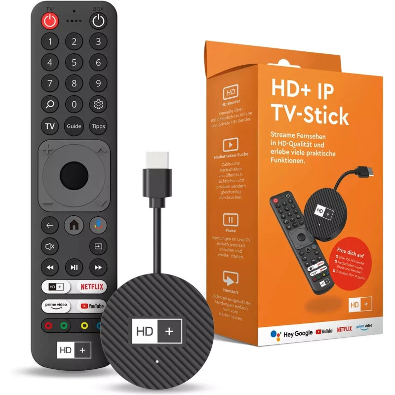HD+ IP TV Stick 4K med 3 mdr. HD+ IP-abonnement