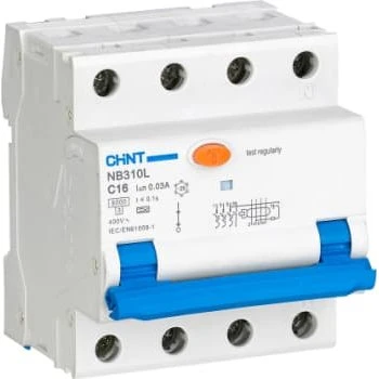 Chint RCBO Kombiafbryder 3P+N, C, 20A, 30mA, 6kA