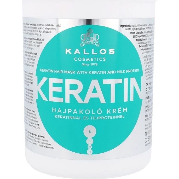 Kallos Keratinmaske med mælkeprotein, 1000 ml
