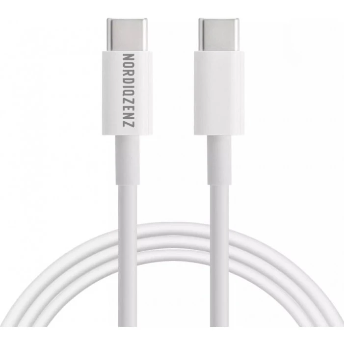 NORDIQZENZ USB-C til USB-C kabel, 60W, 3 m, hvid