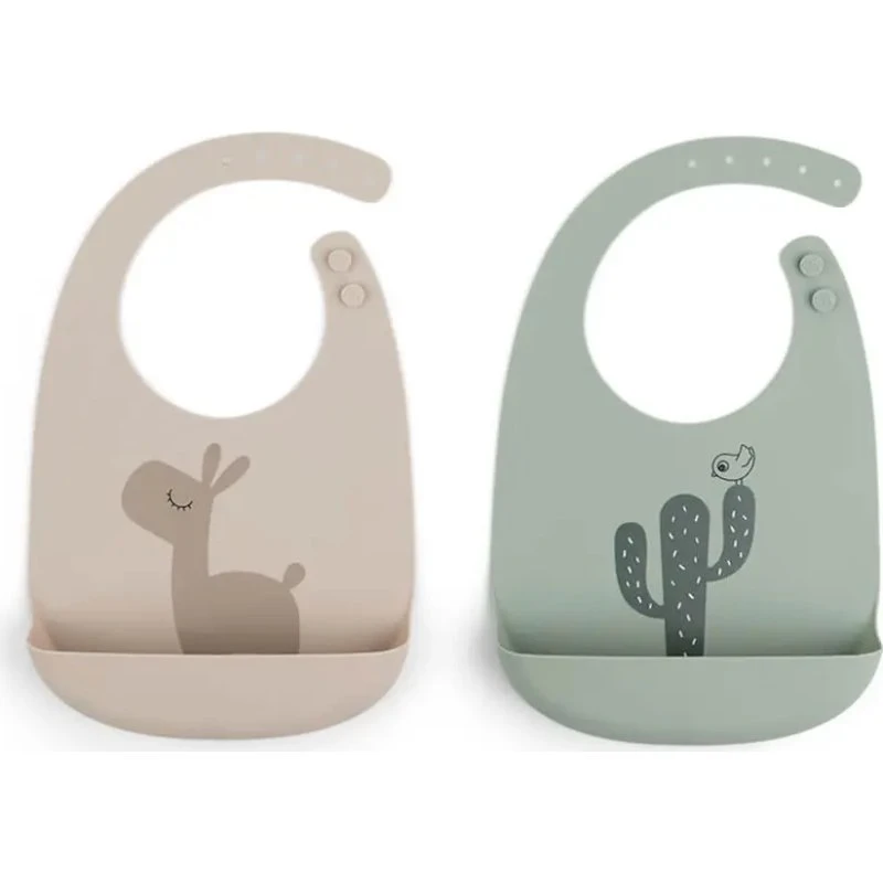 Done by Deer Lalee silikone hagesmæk 2-pak – sand/grøn