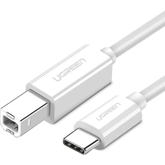 Ugreen USB-C til USB-B 2.0 Printerkabel, 1,5m - Hvid