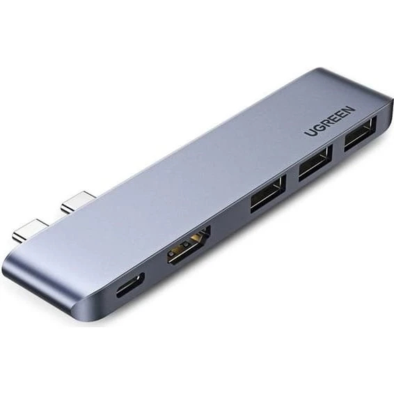 Ugreen USB-C Hub med HDMI, 3x USB 3.0 og PD til MacBook - Grå