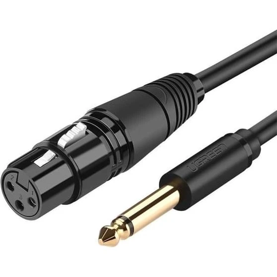 Ugreen XLR til 6,35 mm jack mikrofonkabel, 2 m - Sort