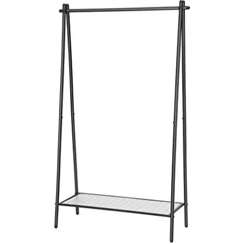 Songmics Tøjstativ i stål med hylde, mat sort, 92,5 x 33,5 x 153 cm