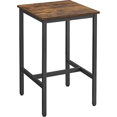Vasagle Barbord i Industriel Stil, 60x60x90 cm, Rustik Brun/Sort