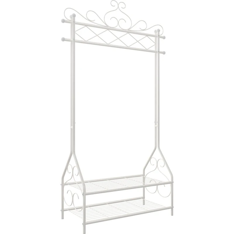 Tøjstativ med hylder, Beige, 92x173x41 cm