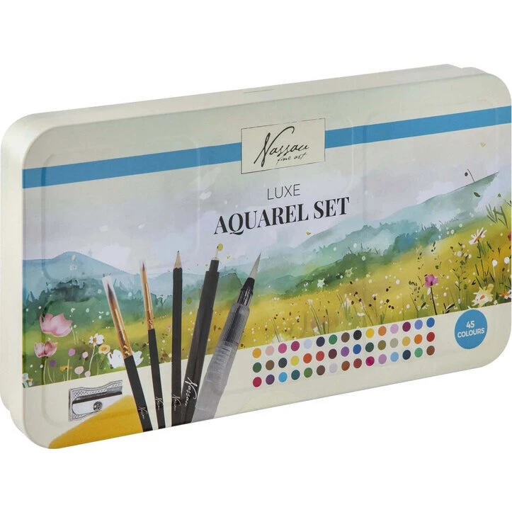 Nassau Luxury Watercolor Paint Set - 45 farver