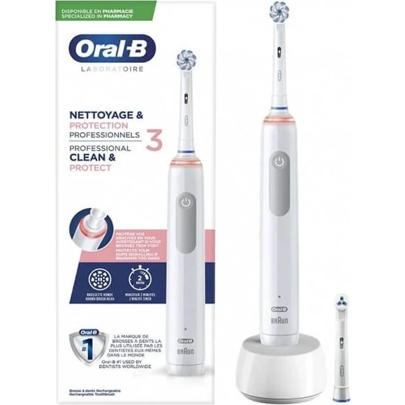 Oral-B Pro 3 Sensitive Elektrisk Tandbørste - Hvid