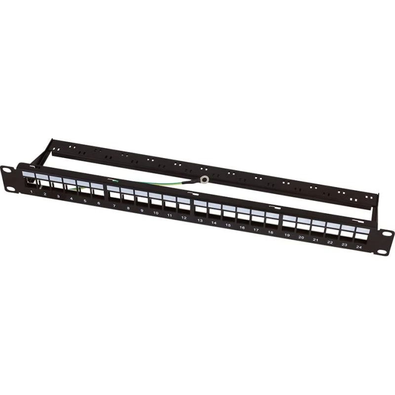 LogiLink Professional 24-ports Keystone Patchpanel, 1U, Sort