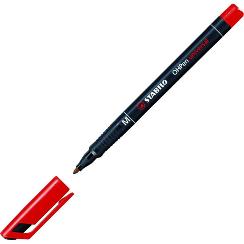 Stabilo Overheadpen Rød - 1 mm Rund Spids