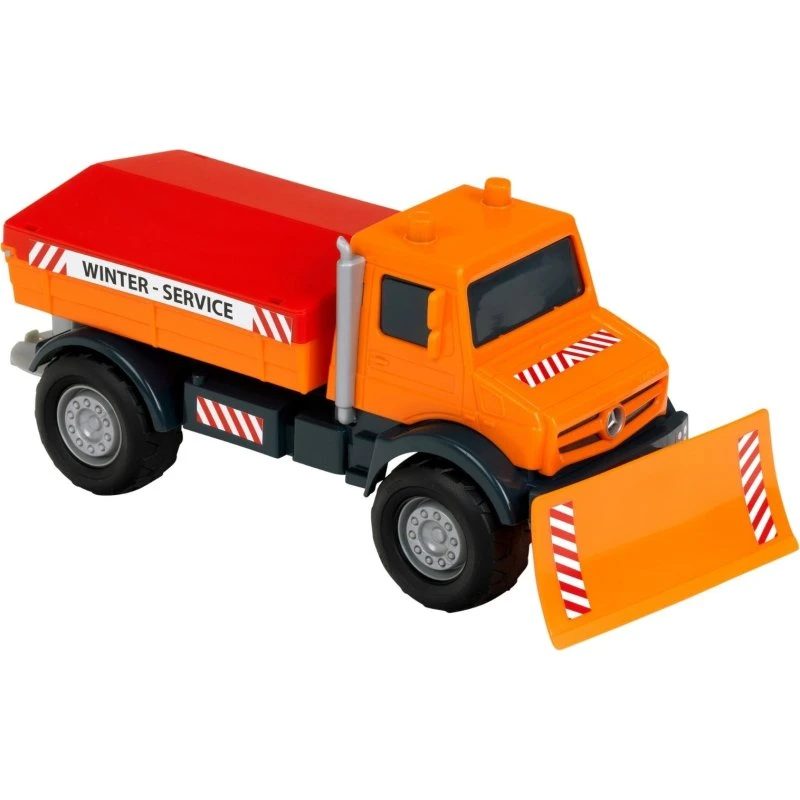 Mercedes-Benz Unimog snerydder, orange, 1:24