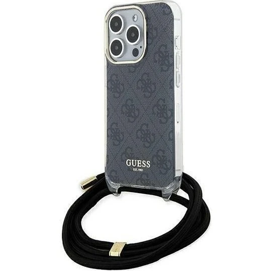 GUESS Crossbody Cord 4G Print cover til iPhone 15 Pro Max - Black