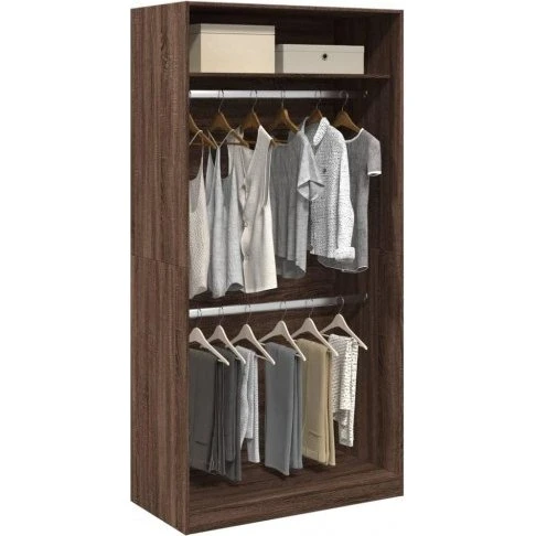 vidaXL Klædeskab 100x50x200 cm brun egetræsfarve