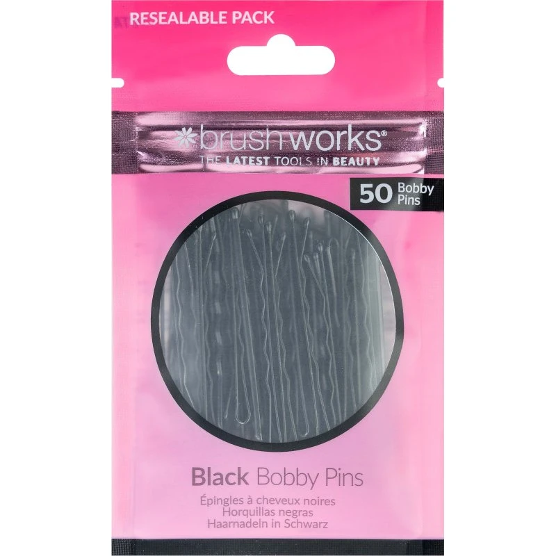 Brushworks Black Bobby Pins - 50 stk.