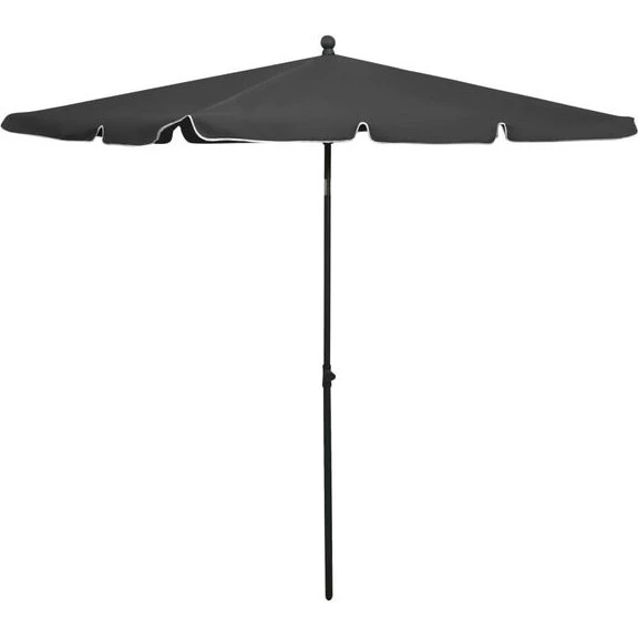 vidaXL parasol med stang 210x140 cm gråbrun