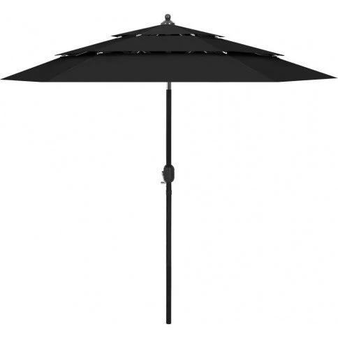 vidaXL parasol 2,5 m aluminiumsstang 3 niveauer sort