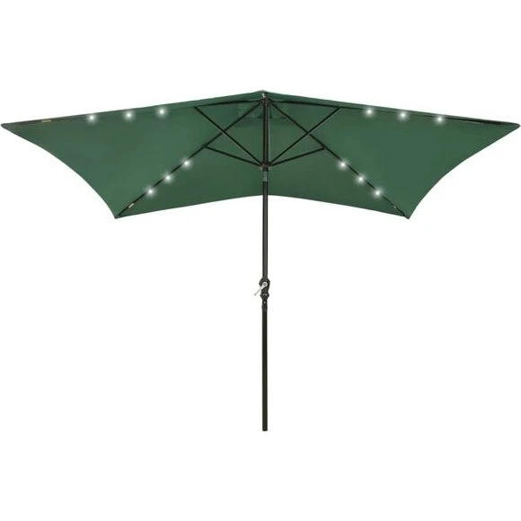 Home & Living Parasol 2x3 m med stang og LED - Grøn