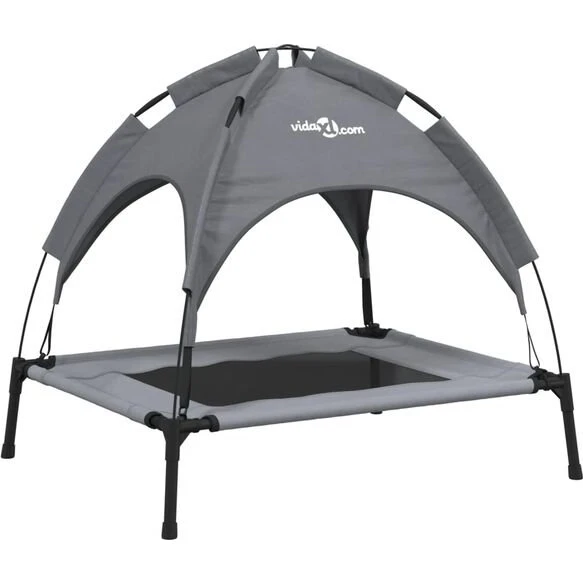 vidaXL Hundeseng med baldakin i oxfordstof og stål, antracit