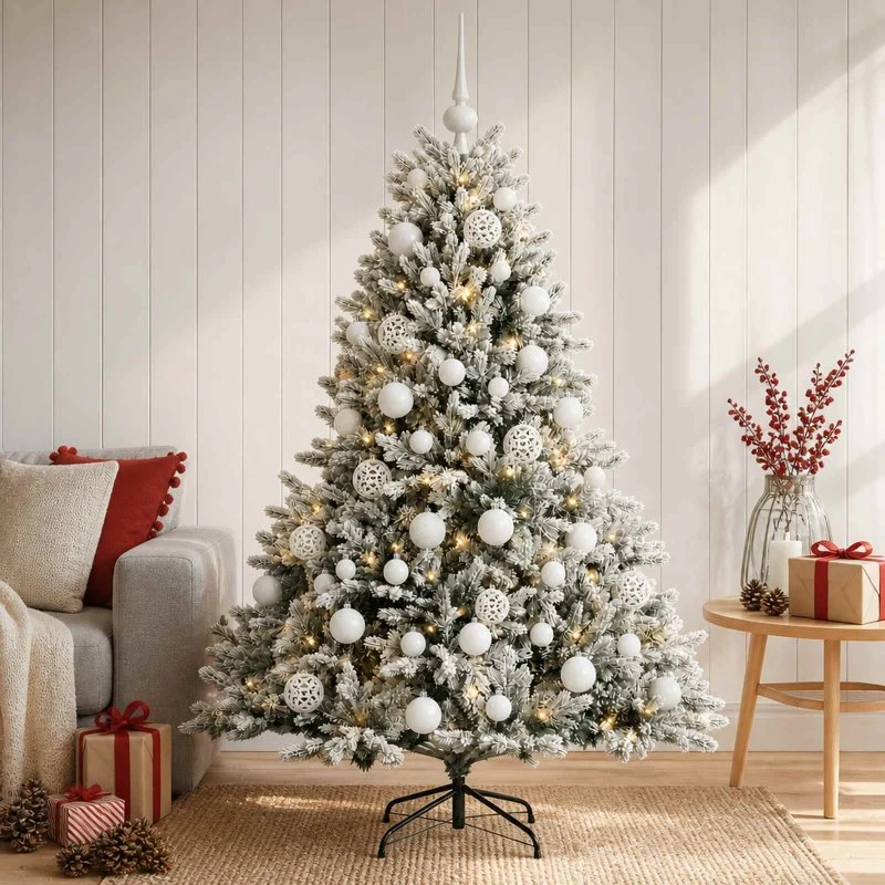 vidaXL Kunstigt juletræ 120 cm med 150 LED og julekugler
