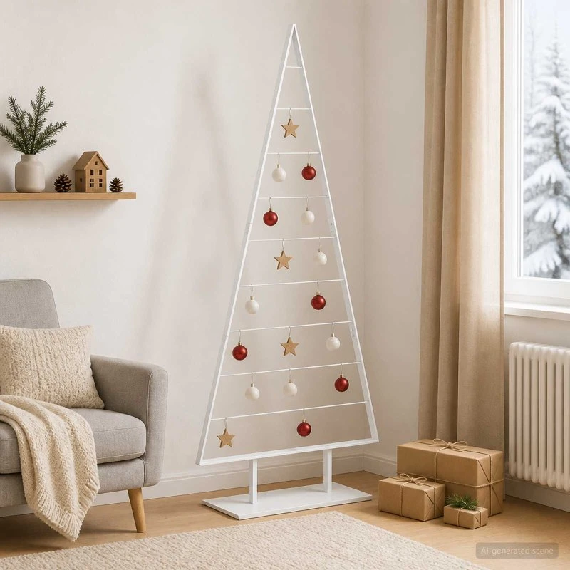 vidaXL KUOPIO Metal juletræ 210 cm - Hvid