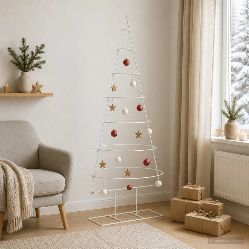 vidaXL KUOPIO Juletræ i metal, 180 cm, hvid