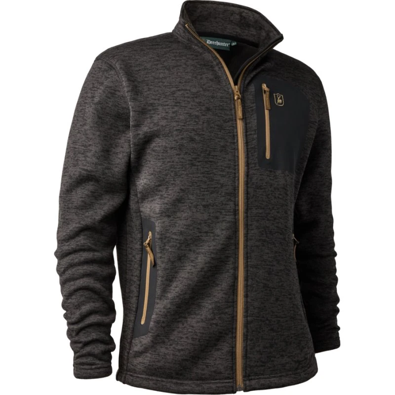 Deerhunter Sarek Strikjakke Herre - XXXL - Dark Grey Melange