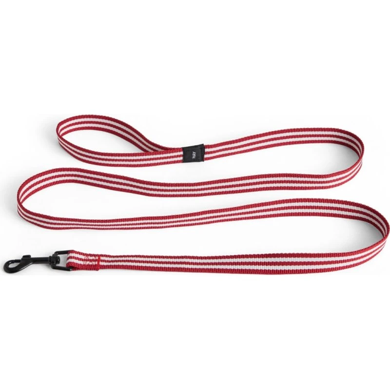 Hay Dogs Leash Flat S/M - Rød og hvid stribet