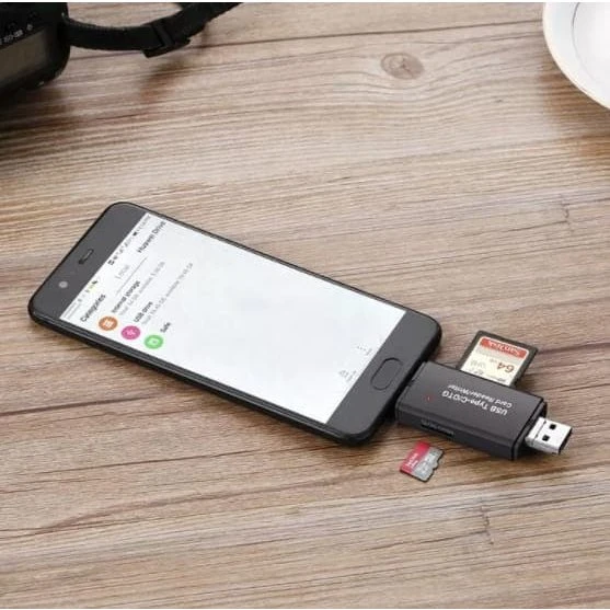 Zenwire 3-i-1 USB-C & Micro USB OTG-kortlæser BYL-2217T